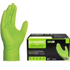 Gloveworks 8 mil Disposable HD Nitrile Gloves, Pack of 100, XXLarge, Green picture