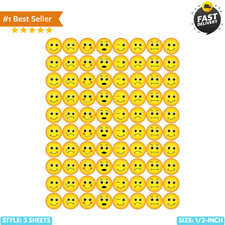 Happy Smiley Face Yellow Dot Stickers - 240 1/2-Inch, picture