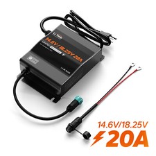 LiTime 14.6V+18.25V 20A Battery Charger for 12V 16V LiFePO4 Mountable Waterproof picture