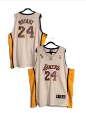 Vintage Adidas Kobe Bryant Los Angeles Lakers 24 NBA Finals Sunday White Jersey picture