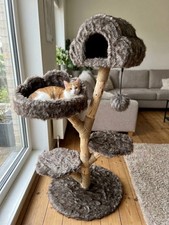 luxury plush Cat Tree Condo Wooden Cat Tower Furniture For Large Cats picture