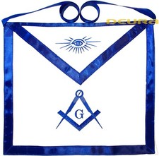 Blue Lodge Masonic Cotton Apron with Square & Compass DMA-1000 picture