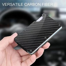 Ridge Style Titanium RFID Blocking Wallet Slim Metal Wallet with Cash Strap Clip picture