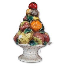 Vtg Ceramic Fruit Topiary Centerpiece Hand Painted 12