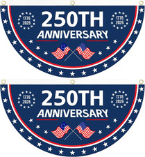 2PCS 250th Anniversary USA Flag, 1.5X3 FT 1776-2026 Fan Flags, 2 Ply Year Americ picture