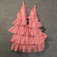 Lulus Womens Dress Medium Pink Party Organza Tiered Mini Birthday NWT picture