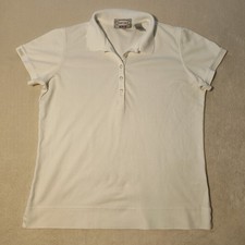 Tehama Golf Polo women's S Retro 90s Y2K Vintage white Pima Cotton & Polyester picture