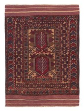 Traditional Red Hand-knotted Area Rug 4'1