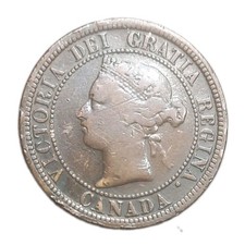 1882-H Canada Large Cent Coin Queen Victoria KM 7 picture