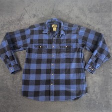 VTG Field & Stream Flannel Shirt XXLTall Long Sleeve Blue Buffalo Plaid Heavy picture