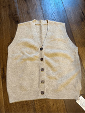 Liny Xin tan beige superfine merino wool sweater vest L picture