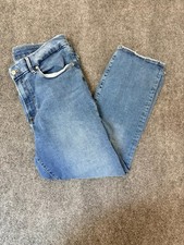 Good American Always Fits Straight High Rise  Blue Stretch Jeans Size 14-18 picture