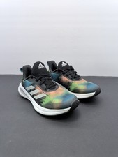 Adidas FortaRun Boys Size US 2 Black Blue Green Athletic Running Shoes Sneakers picture