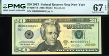 2013 $20 FRN MB00000064E P.M.G #67EPQ picture