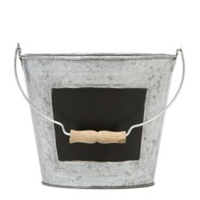 Elegant Expressions by Hosley Galvanized Metal Bucket Pail w/Chalkboard~ 6