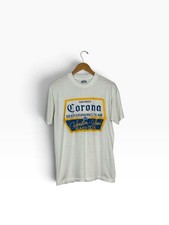 Vintage Hanes Corona Beer Drinking Team Graphic T-Shirt Size L picture
