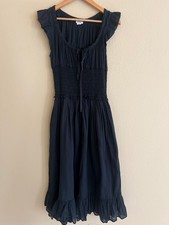 Urban Outfitters Black Smocked Waist Tiered Midi Dress - Size M (Runs Small) picture