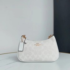 COACH  Teri Shoulder Bag In Signature Canvas CA548 White NWT picture