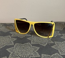Vintage Yellow Stripe Made In Hong Kong Unique Design Sunglasses picture