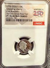 1776 2026 S Silver Proof Emerging Liberty Dime NGC PF70 First Releases 10C Dual picture