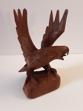 Vintage Carved Wooden Eagle Statue Figurine 8.5