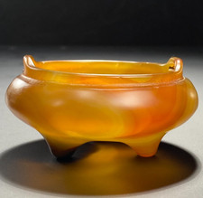 Chinese antique Qing Dynasty red agate incense burner ornament picture