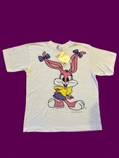 NWT VINTAGE 1993 Tiny Toons Baby Babs Front and Back White Graphic Shirt picture
