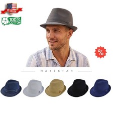 Stylish Men's Short Brim Cuban Fedora Trilby Hat - Classic Textured Style picture