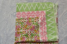 NO TARRIF CHARGES 100%✅ZK_164 Hand Block Floral Print 100%Cotton 4 Yard Fabric picture