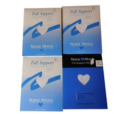 Nurse Mates Full Support Hosiery 6mmHg Compression Control Top White Sz B 81500 picture