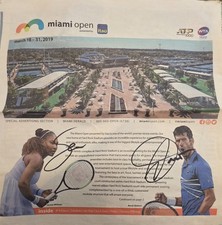 Serena Williams And Novak Djokovic Miami Open Signed  Miami Herald Insert picture
