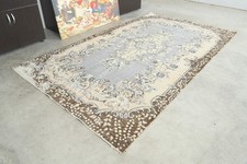 5x9 Turkish Antique Rug Anatolian Hand-Knotted Vintage Oushak Large Carpet,266 picture