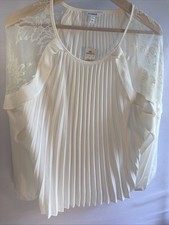Express Elegant Ivory Women’s Chiffon And Lace Blouse New With Tag Large picture