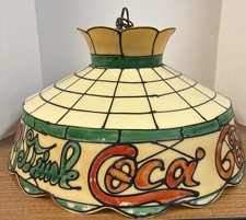 Vintage Coca Cola Faux Stained Glass Hanging Ceiling Lamp picture