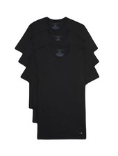 NWT Tommy Hilfiger.  3 Pack. Cotton Crew neck T-Shirts. Black. MSPR $42.50 picture