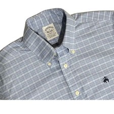 Brooks Brothers 1818 Regent Fit Non Iron Long Sleeve Blue White Size Small picture