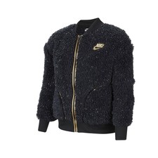 Nike Kids' Girls Full-Zip Sherpa Jacket CU8567-010 Black/Rose Gold SZ S-XL New picture
