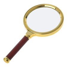 Vintage Magnifying Glass 10X Magnifying Glass Wood AntiqueBrass Magnifier picture