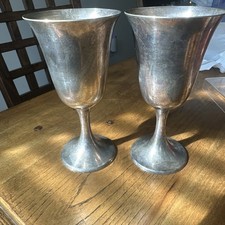 Pair Gorham Sterling Silver Goblets #272 Puritan 6.5” 362g No Monogram picture