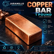 1 lb+ Hand Poured .999 Pure Copper Bar Ingots picture