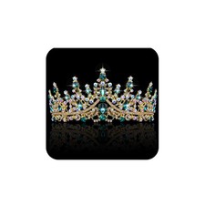 COCIDE Green Tiaras for Women Crowns Emerald 1Pcs, V2,Green&Gold picture
