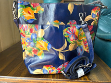Patricia Nash Le Fleur Blue Multicolor Floral Crossbody, Detachable Strap picture