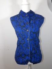 SPARTELLE Vest Blue with Black Trim Woman's Size XL Vintage picture