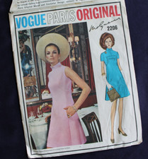 Vintage Vogue Paris Original 2206 Molyneux 1960s mod Dress Pattern sewing 12 picture