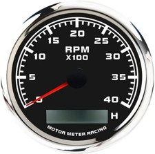 W PRO 85mm Tachometer 4000 RPM Hour Meter Waterproof Car Marine Boat Gas Diesel picture