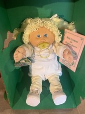 Cabbage Patch Kids 1985 Lemon Braids Blue Eyes HM4 Paci Doll in Yellow White Jog picture