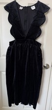 Black Velvet Dress Gothic Romance Vintage Designer Collection Harold's V-Neck 14 picture