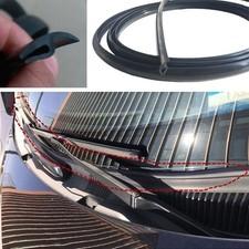 1.7M/ 5.6Ft Windshield Cowl Rubber Seal Strip, H-Shape Black Molding Trim Strips picture