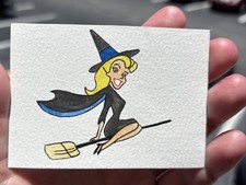 Original Art ACEO Miniature Painting Watercolor Bewitched Elizabeth Montgomery picture