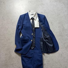 Custom Tailored Blue Stripe Suit Mens M 2 Piece Business Formal Classic picture